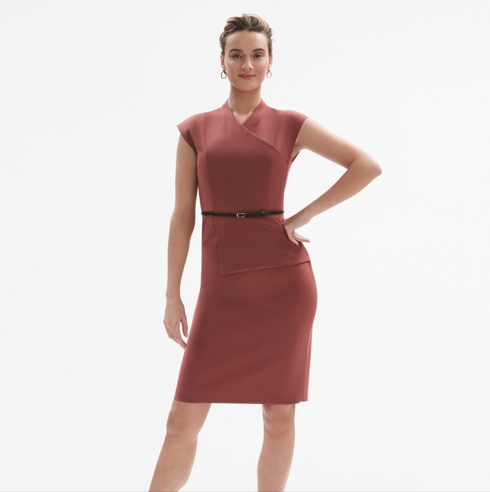 MM LaFleur Elecia dress in brick red size 14